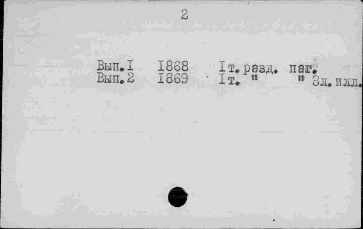 ﻿2
Вып.1
Вып.2
1868	1т, разд, паг,
1869	• 1т, «	” Зл.